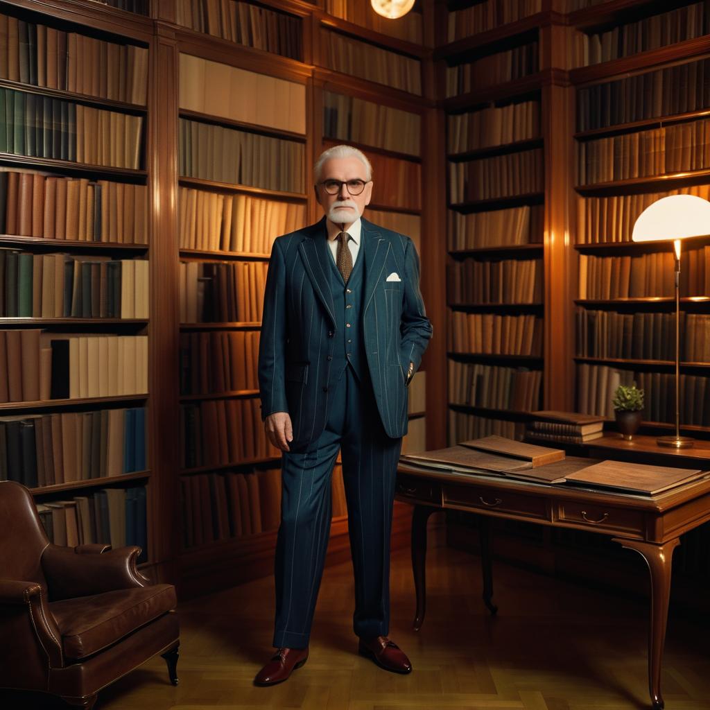 Elderly Man in Vintage High-Fashion Suit