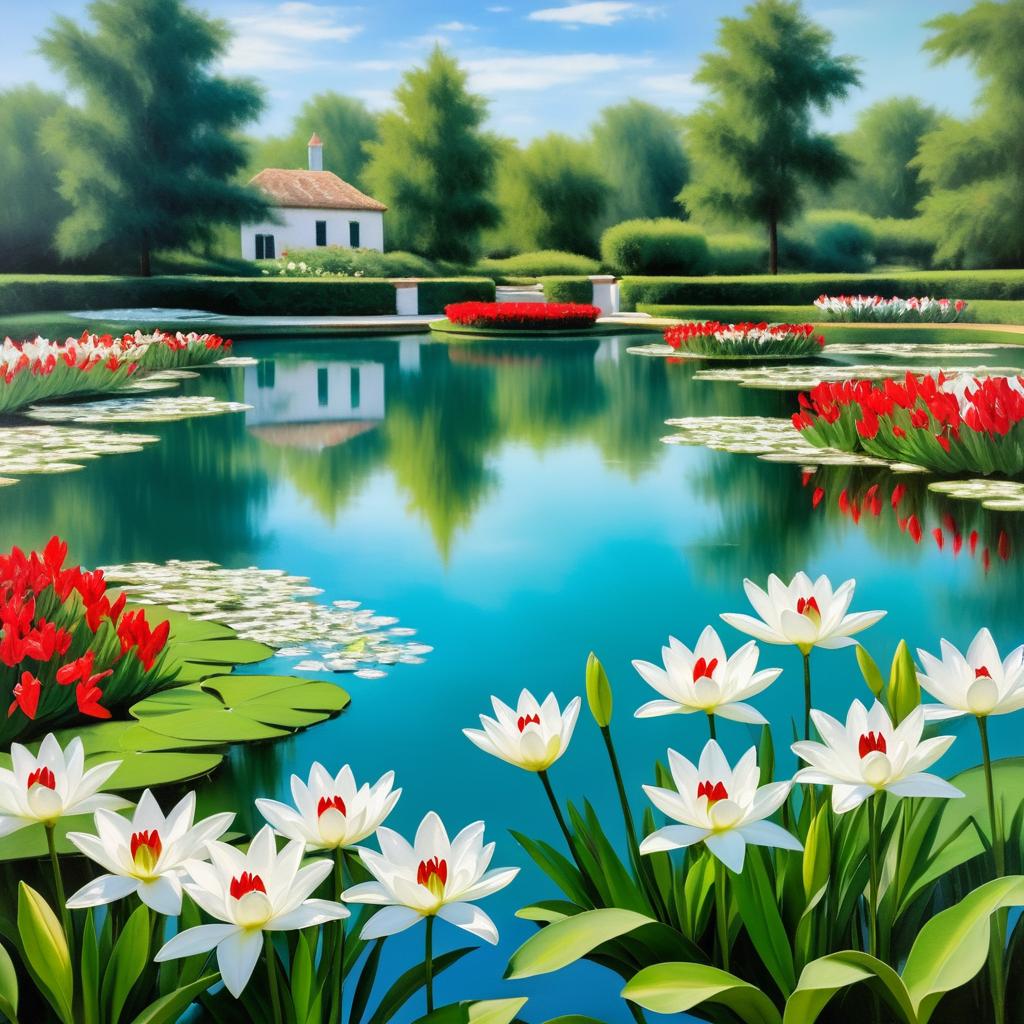 Renaissance Pond with Blooming Lilies