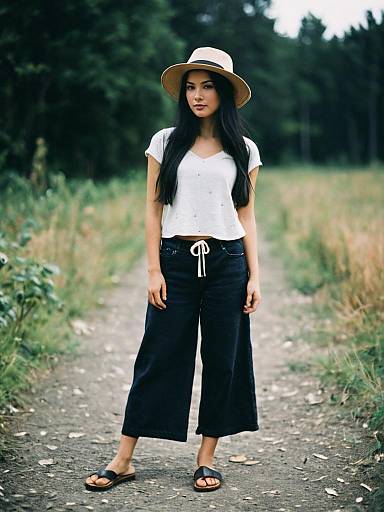 Realistic Woman in Organic Cotton Outfit