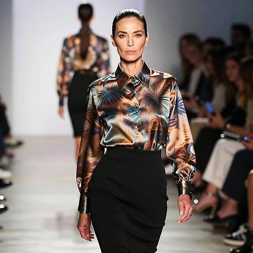 Mature Woman Fashion Runway Look