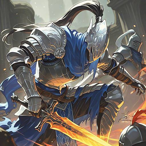 Illustration of Artorias the abysswalker, dark souls (series) in the style of Fadingz