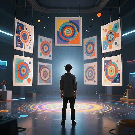 Visionary AI Projecting Abstract Artworks