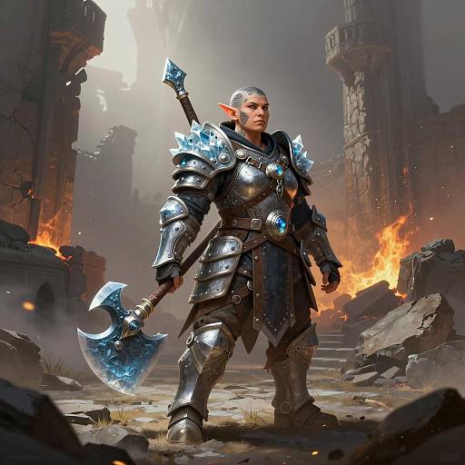 Frost-Enchanted Dwarf Mercenary Illustration