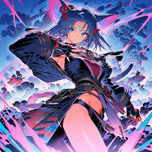 Illustration of Monk (final fantasy), final fantasy in the style of Chomoran