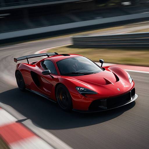 Glossy Red F222 Hypercar in Motion