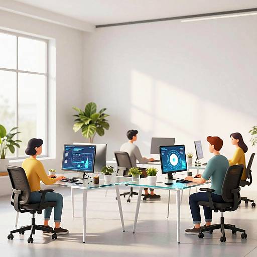 Modern Minimalist KMU Workspace Illustration