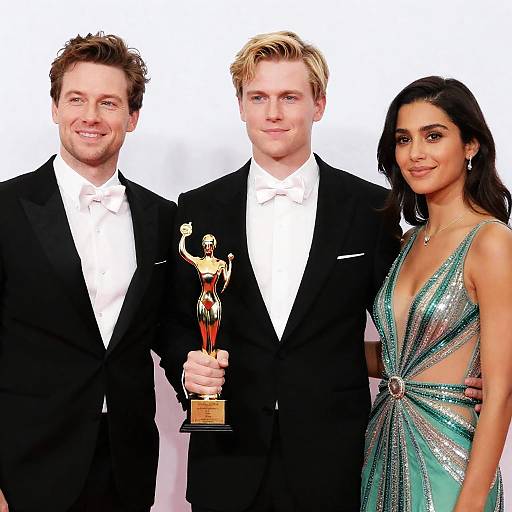 Stylish Group with Trophy Photo