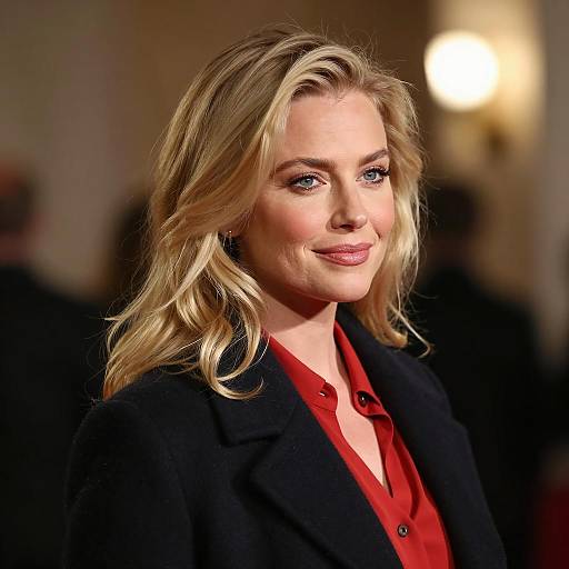 Blonde Woman in Warm Bokeh Background