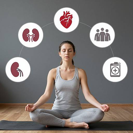 Meditating Woman Enhancing Kidney Health