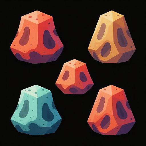 Unique Lava Rocks Game Asset