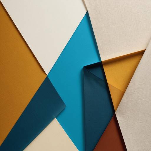 Abstract 3D Fabric Art in Cerulean and Mustard