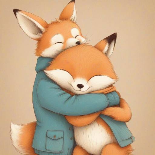 Cozy Friends: Fox and Bunny Embrace