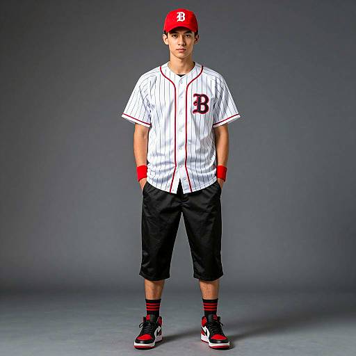 Young Man in Baseball Theme Costume