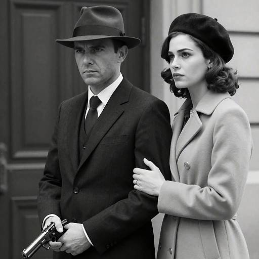 Dramatic Black and White Couple Portrait