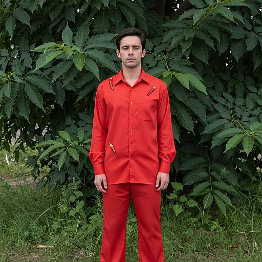 Man in Red Chilli Pepper Costume