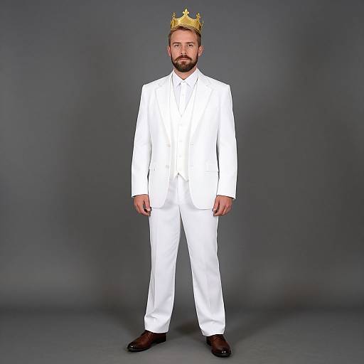 Regal Male Portrait in White Costume