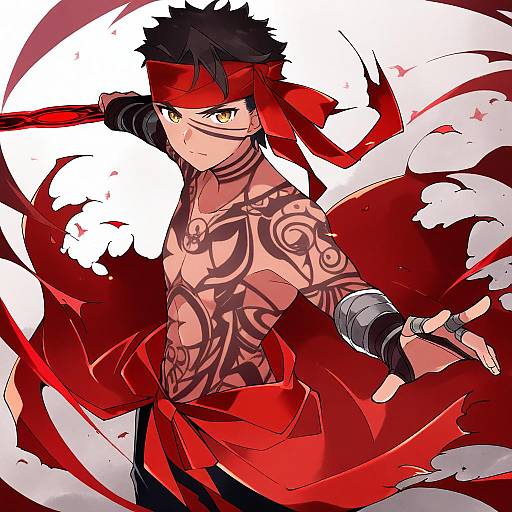 Illustration of Angra mainyu (fate), fate (series) in the style of Trefle r