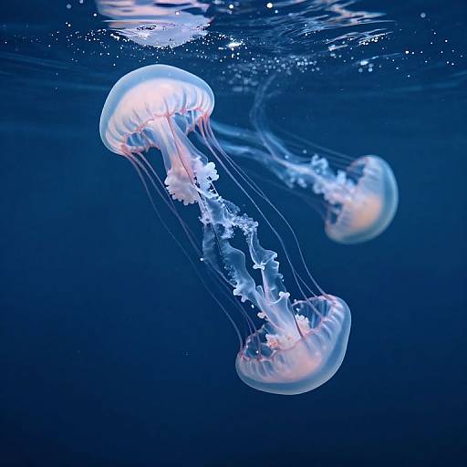Inverted Ocean with Floating Jellyfish