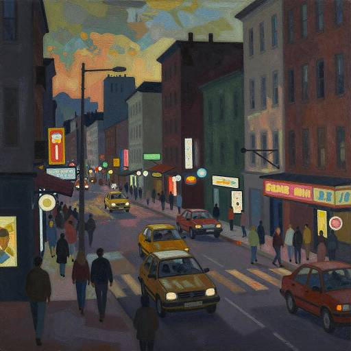 Expressionist Urban Collage with Neon