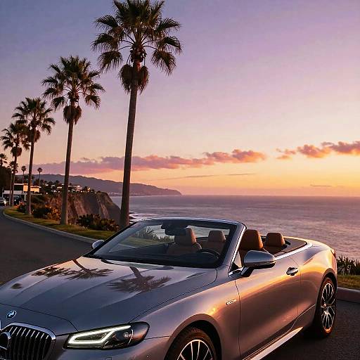 Luxury Convertible Cliffside Sunset