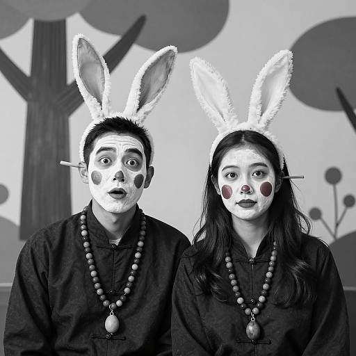 Surreal Portrait of Painted Figures