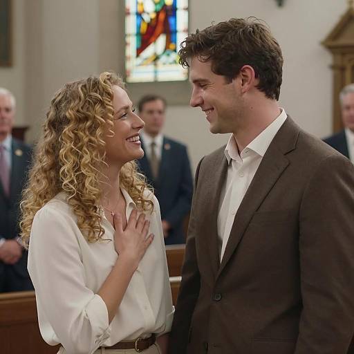 Intimate Couple in Church Setting