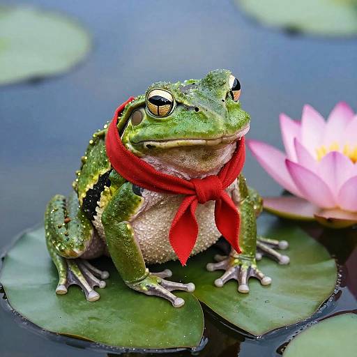 Speckled Frog on Lily Pad