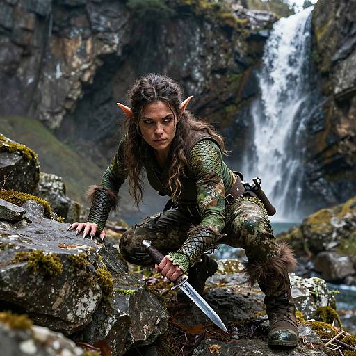 Lizardfolk Hunter on Rocky Cliff