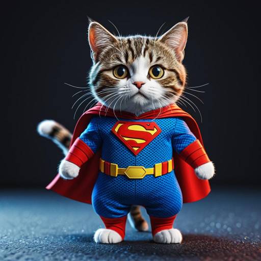Tabby Cat in Superhero Costume Tabby Cat in Superhero Costume