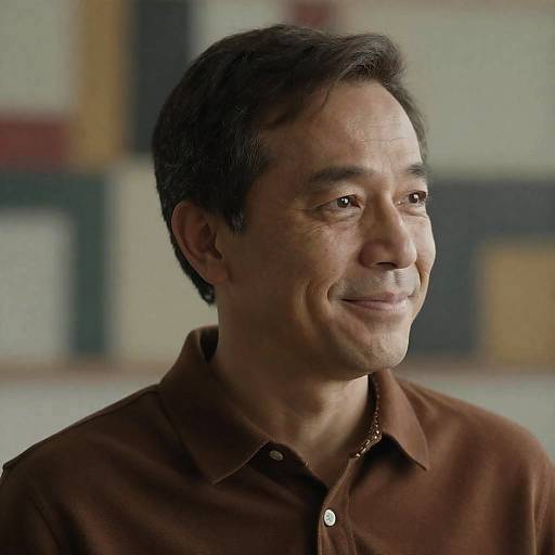 Middle-Aged Man Smiling Indoors