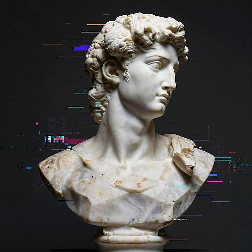 Classical Sculpture Meets Digital Glitch