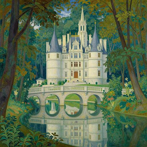 Elegant Castle in Mystical Forest