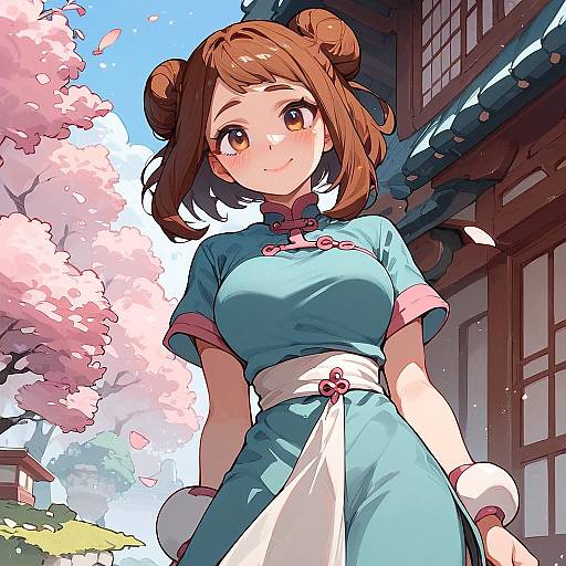 Uraraka Ochako in Pastel Qipao