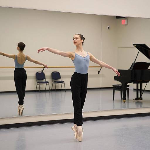 Ballet Dancer Practicing in Studio