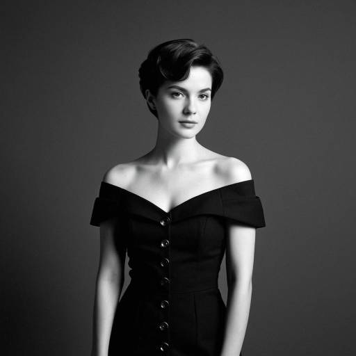 Black and White Portrait of Elegant Woman