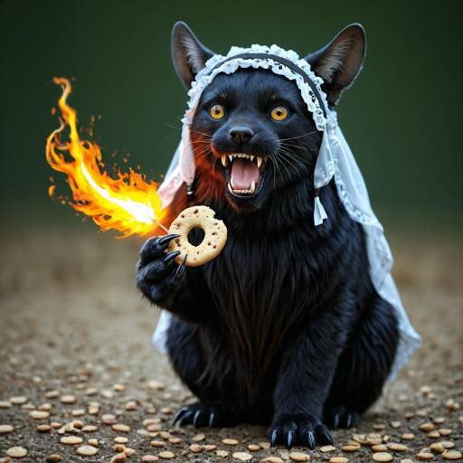 Mythical Creature with Food and Fangs Mythical Creature with Food and Fangs