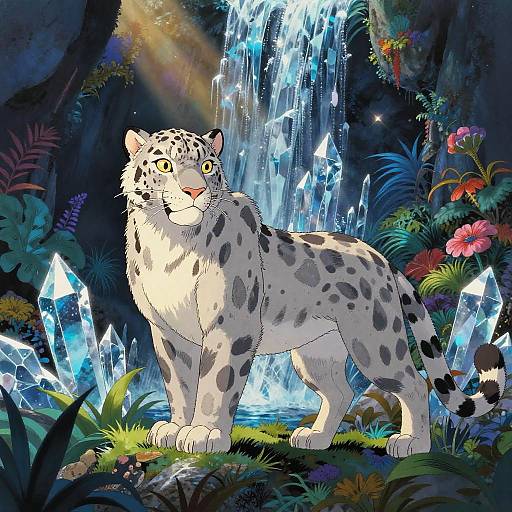 Regal Snow Leopard Guardian at Twilight