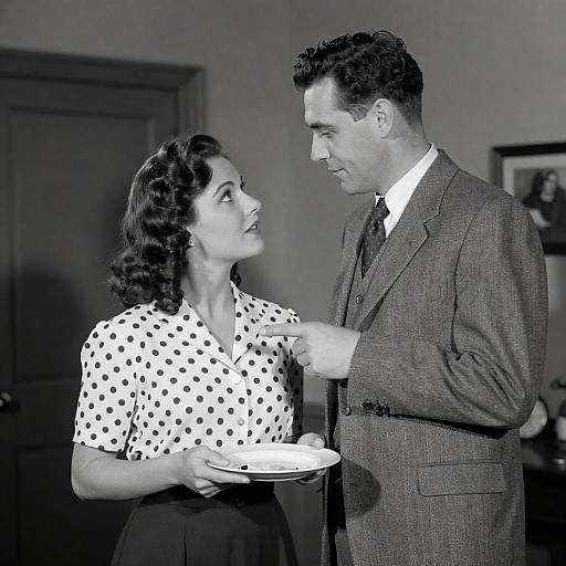 1940s Black and White Couple Moment