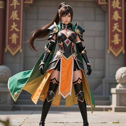 Fierce Fantasy Warrior in Ornate Armor