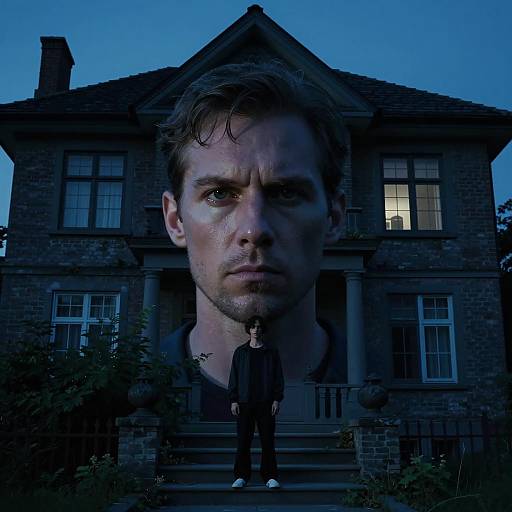 Moody Close-Up of a Man's Serious Expression