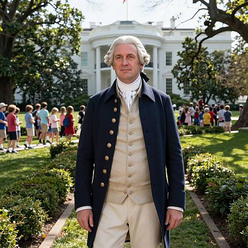 George Washington in Historic White House Garden