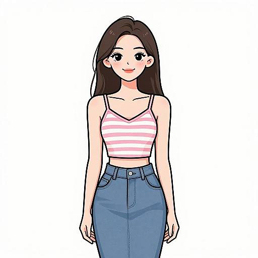 Smiling Woman in Summer Casual Outfit