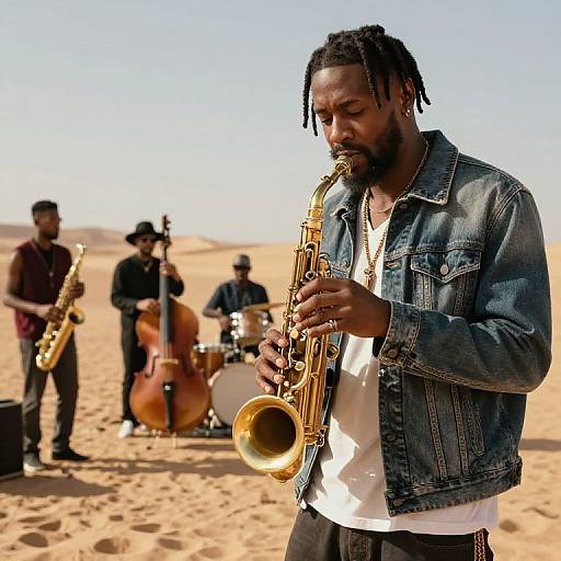 Jazz Band Performing in Desert