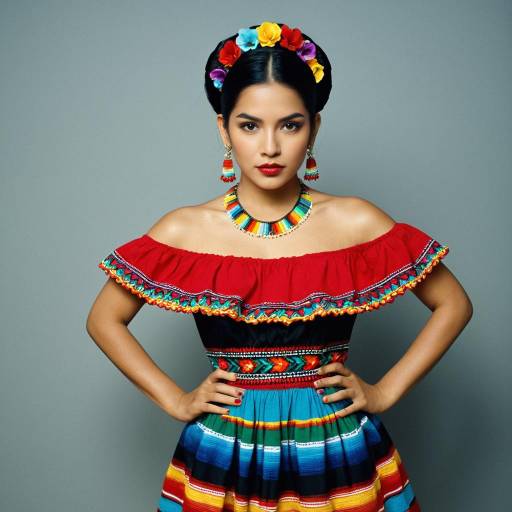Vibrant Mexican Dress Fashion Portrait