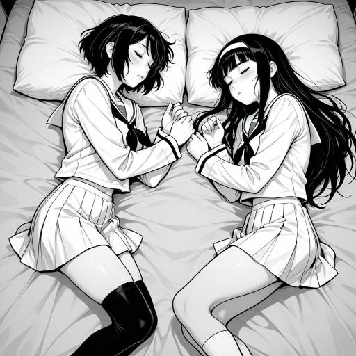 Monochrome Duo in Oorai School Uniforms