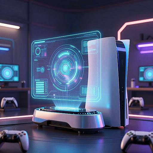 Futuristic PS6 AI Hologram Console