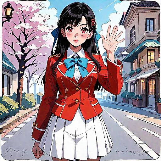 Horikita Suzune Waving in School Uniform
