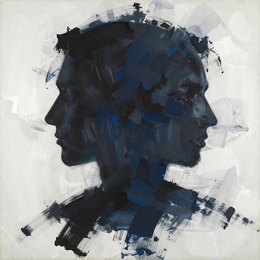Modern Abstract Profiles in Brushstrokes
