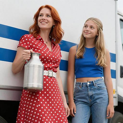 Sunny Day with Stylish Women and Truck