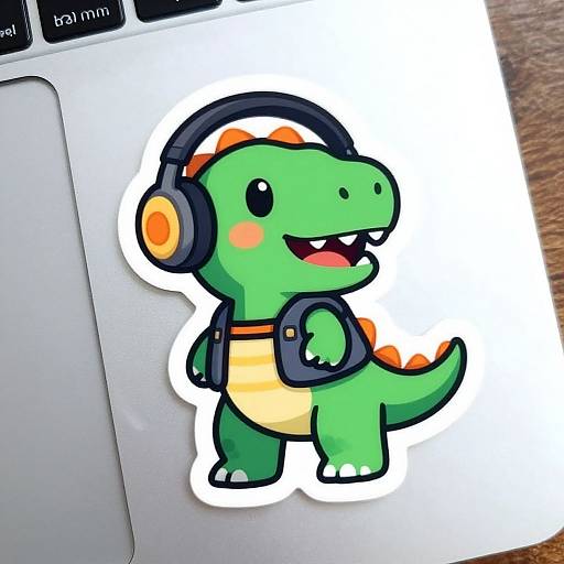 Colorful Cartoon Dinosaur Sticker